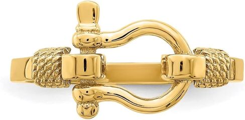 Sonia Jewels Real 14k Yellow Gold Shackle Rope Edge Ring Band (Size 7) in Saudi Arabia