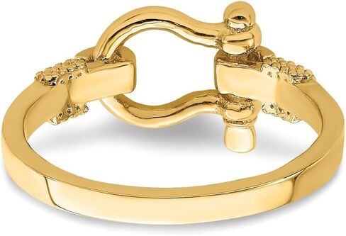 Sonia Jewels Real 14k Yellow Gold Shackle Rope Edge Ring Band (Size 7) in Saudi Arabia