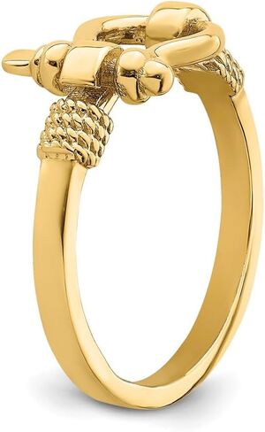 Sonia Jewels Real 14k Yellow Gold Shackle Rope Edge Ring Band (Size 7) in Saudi Arabia