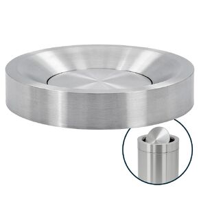 Alpine Indoor Commercial Trash Can with Lid - 50 Gallon Heavy Duty Stainless Steel Garbage Can, Large Open Top Round Garbage Can for a Modern Look in Office, Bathroom, and High Traffic Areas in Kuwait