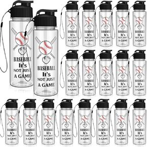 Mifoci 20 Pieces Baseball Sports Water Bottle Bulk 17 oz Reusable Plastic Biking Water Bottle Tumbler Adults Reusable Large Water Bottles with Leak Proof Flip Top for Party Outdoor in Kuwait