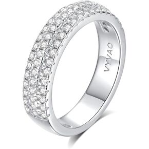 مويسانيتي خاتم الخلود للنساء جولة قطع D اللون VVS1 مويسانيتي خاتم الزفاف، S925 الفضة الاسترليني 18K الذهب الأبيض مطلي وعد خواتم الخطبة للنساء in Kuwait