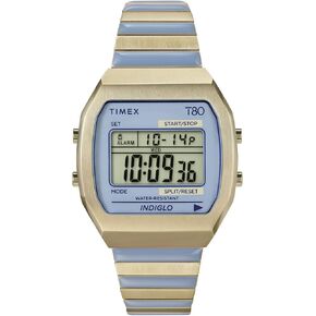 Timex Women's T80 36mm Watch - Gold-Tone Expansion Band Blue Dial Gold-Tone Case in Saudi Arabia