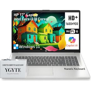 HP 2025 17.3 Inch Touch Screen Laptop PC, 17 Business Laptop Touchscreen, AMD Ryzen 5(6-Cores), 64GB RAM 2TB SSD+512GB PSSD, Windows 11 Pro Laptop Lifetime Office, Number Pad, Copilot AI in Kuwait