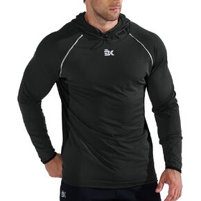 Gesaofa Mens Lightup Running Hoodie Shirts Light Weight Workout Hoodies Mesh Breathable Long Sleeve Hooded Shirt for Men in Saudi Arabia