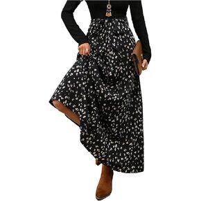 SHENHE Women's Fall Floral Maxi Dresses Elegant Patchwork Long Sleeve A Line Flowy Dress in Saudi Arabia