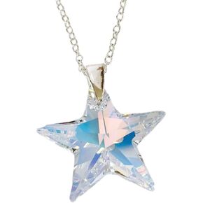 Sterling Silver Necklace Made With Austrian Crystal Star Aurora Boreali in Saudi Arabia