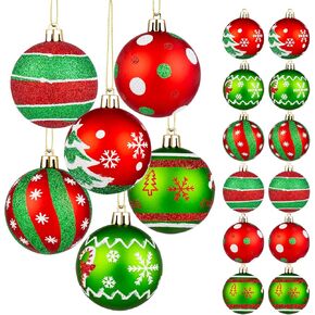 Christmas Tree Ornaments-12 Pack 2.76inch Christmas Baubles-Red and Green Decorations Set Perfect for Christmas Holiday Party&Home Decoration in Saudi Arabia