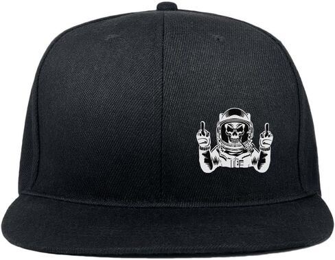 Negi Classic Skull Rose Snapback Hats for Men Unisex Mens Flat Bill Hats Brim Adjustable Baseball Cap Black Fitted Hat for Outdoor Grill Fisherman in Saudi Arabia