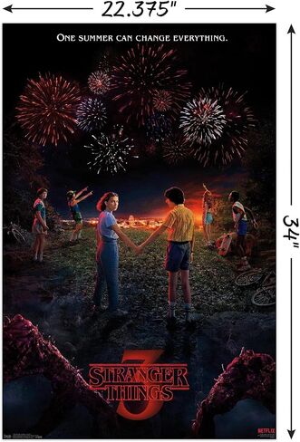 Trends International Netflix Stranger Things: الموسم 3 - ملصق حائط فني رئيسي، 22.375 بوصة × 34 بوصة، نسخة غير مؤطرة in Kuwait