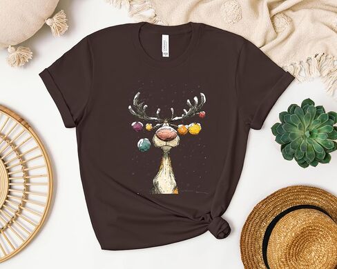 Christmas Reindeer Sweatshirt, Vintage Reindeer Sweatshirt, Cute Christmas Sweater For Women Men in Kuwait