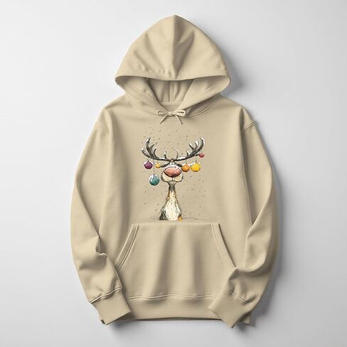 Christmas Reindeer Sweatshirt, Vintage Reindeer Sweatshirt, Cute Christmas Sweater For Women Men in Kuwait