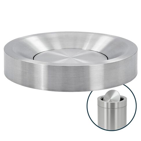 Alpine Indoor Commercial Trash Can with Lid - 50 Gallon Heavy Duty Stainless Steel Garbage Can, Large Open Top Round Garbage Can for a Modern Look in Office, Bathroom, and High Traffic Areas in Kuwait