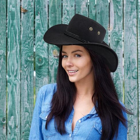 6 Pack Cowboy Hats with Bandana, Black, Cowgirl Hat with Adjustable Drawstring, Western Costume for Party and Stage in Kuwait