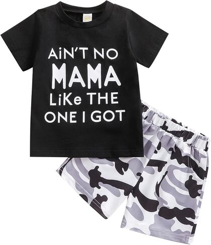 Aimaopao Toddler Baby Boys Summer Clothes Set Short Sleeve T-Shirt and Pants Outfit in Kuwait