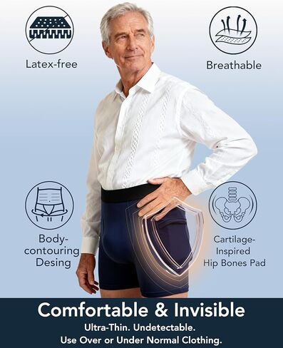 TIICHOO Men's Hip Protector Underwear Fall Injury Prevention Hip Pads for Seniors Cotton Boxer Briefs in Saudi Arabia