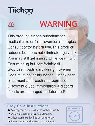 TIICHOO Men's Hip Protector Underwear Fall Injury Prevention Hip Pads for Seniors Cotton Boxer Briefs in Saudi Arabia