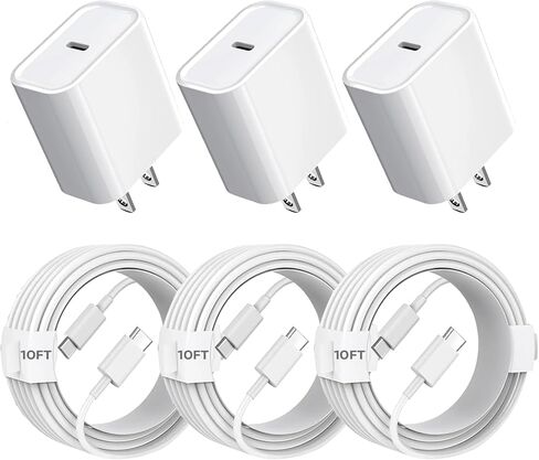 iPhone Fast Charger, [MFi Certified] 20W USB C Fast Charger Block with 10FT Type-C to Lightning Cable, Super Fast Charging Compatible with iPhone 14/13/13 Pro/12/12 Pro/12 Pro Max/11/Xs Max/XR/X in Saudi Arabia