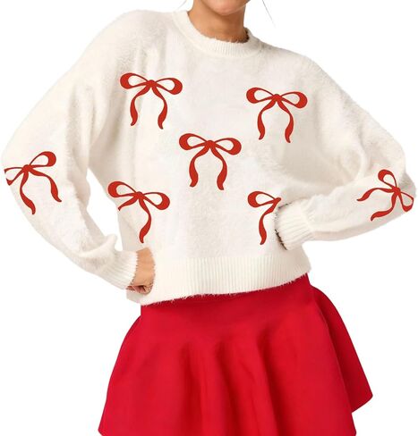المرأة القلب طباعة البلوزات Crewneck فضفاضة تناسب متماسكة البلوز عارضة سترة قمم in Saudi Arabia