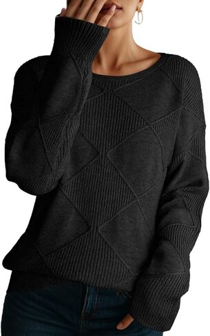 Dokotoo Women's Crew Neck Long Sleeve Sweaters 2025 Fall Winter Chunky Warm Pullover Tops Trendy Casual Outfits in Saudi Arabia