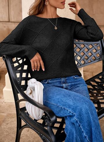 Dokotoo Women's Crew Neck Long Sleeve Sweaters 2025 Fall Winter Chunky Warm Pullover Tops Trendy Casual Outfits in Saudi Arabia