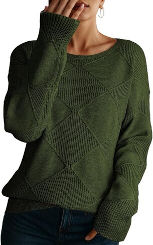 Dokotoo Women's Crew Neck Long Sleeve Sweaters 2025 Fall Winter Chunky Warm Pullover Tops Trendy Casual Outfits in Saudi Arabia