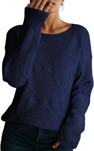 Dokotoo Women's Crew Neck Long Sleeve Sweaters 2025 Fall Winter Chunky Warm Pullover Tops Trendy Casual Outfits in Saudi Arabia