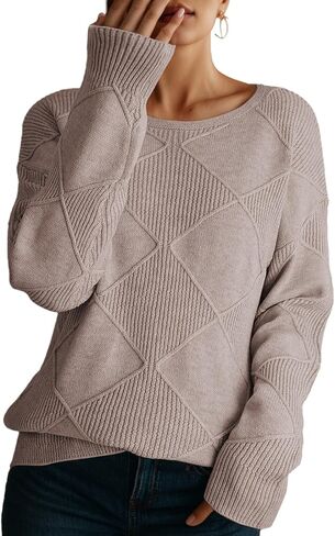 Dokotoo Women's Crew Neck Long Sleeve Sweaters 2025 Fall Winter Chunky Warm Pullover Tops Trendy Casual Outfits in Saudi Arabia