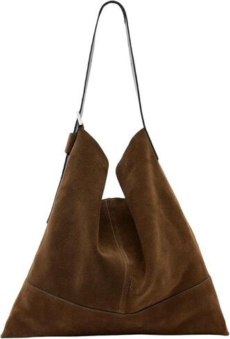 AllSaints Asha Suede Shldr, Fango Brown in Saudi Arabia