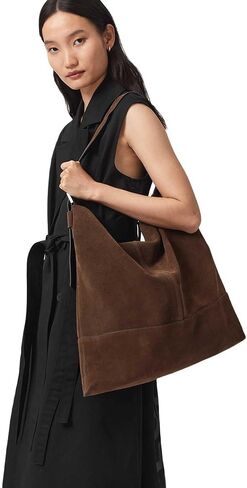 AllSaints Asha Suede Shldr, Fango Brown in Saudi Arabia