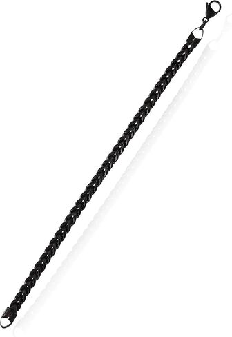 Lucky Brand Men’s Stainless Steel 8MM Figaro Bracelet - Black Plated Durable Chain Link Jewelry in Saudi Arabia