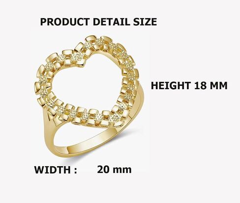 nugget hollow heart ring 18k gold plated brass material unique design ring for women in Saudi Arabia