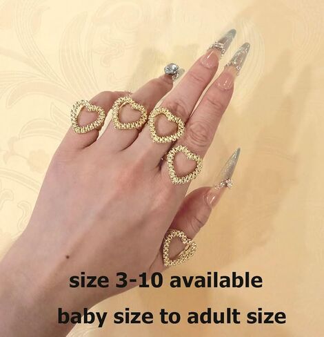nugget hollow heart ring 18k gold plated brass material unique design ring for women in Saudi Arabia