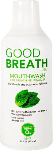 Goodbreath Mouthwash - Mint Mouth Rinse for Chronic Halitosis - New Ozone Technology Oral Rinse - Halitosis Treatment & Bad Breath Neutralizer - Mouthwash for Gum Diseases - Alcohol-Free | 16 Oz in Saudi Arabia