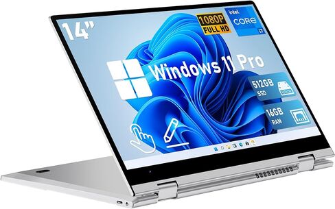 Touchscreen Laptop Computer, 14 Inch 2 in 1 Gaming Laptop, Intel Core i7-1265U (up to 4.8 GHz), 16GB RAM 1TB SSD, 1920 x 1080, Backlit Keyboard, Wi-Fi 6, BT5.2, Windows 11 Pro in Saudi Arabia