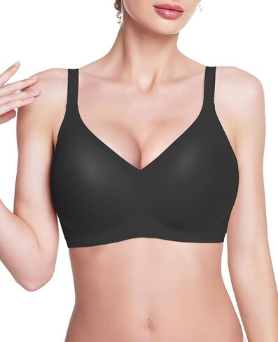 Jelly Wireless Bras for Women Push Up Seamless No Underwire Deep V Bras Comfortable Tshirt Bralettes Everyday Bras in Saudi Arabia