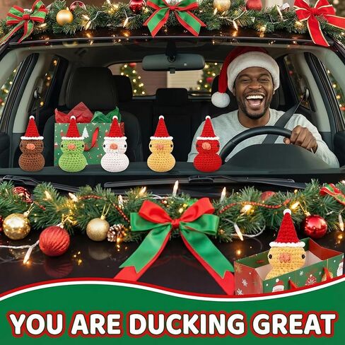 5 Sets Christmas Crochet Ducks Gifts Bulk for Coworkers Employee Staff Duck Crochet Animals with Inspirational Cards Bags Christmas Mini Gifts for Coworkers Stocking Stuffers in Kuwait