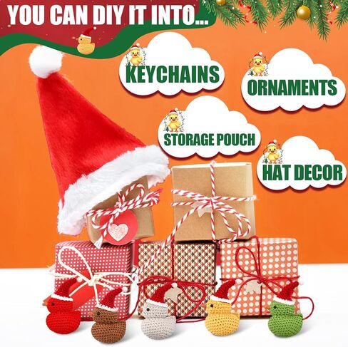 5 Sets Christmas Crochet Ducks Gifts Bulk for Coworkers Employee Staff Duck Crochet Animals with Inspirational Cards Bags Christmas Mini Gifts for Coworkers Stocking Stuffers in Kuwait