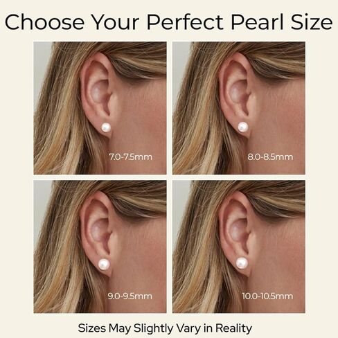 أقراط اللؤلؤ الحقيقي ذات الجودة AAAA المطلية بالذهب عيار 14 قيراط من THE PEARL SOURCE للنساء | أقراط مضادة للحساسية مع اللؤلؤ المستنبت الأصلي كهدايا للذكرى السنوية in Saudi Arabia