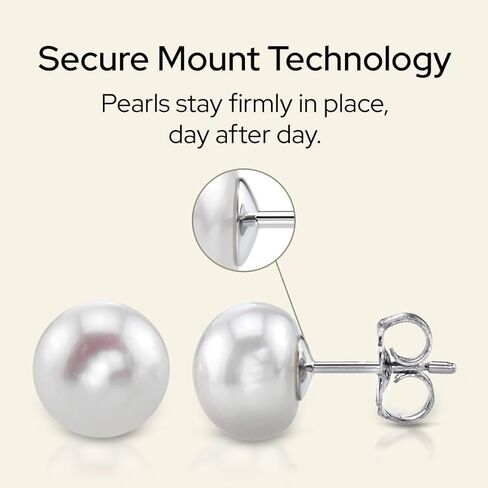 أقراط اللؤلؤ الحقيقي ذات الجودة AAAA المطلية بالذهب عيار 14 قيراط من THE PEARL SOURCE للنساء | أقراط مضادة للحساسية مع اللؤلؤ المستنبت الأصلي كهدايا للذكرى السنوية in Saudi Arabia