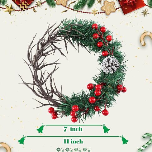 Jesus Crown of Thorns 11" Wearable Crown of Thorns for Cross Christmas Tree Topper Small Xmas Christian Gifts Religious Wreath Ring for Wall Window Fireplace Ornament Decor in Kuwait