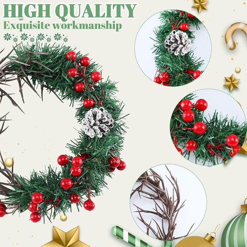 Jesus Crown of Thorns 11" Wearable Crown of Thorns for Cross Christmas Tree Topper Small Xmas Christian Gifts Religious Wreath Ring for Wall Window Fireplace Ornament Decor in Kuwait