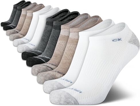 Calvin Klein Mens No Show Socks - 12 Pack Lightweight Cushioned Casual Low Cut Socks for Men for Sneakers and Loafers in Saudi Arabia