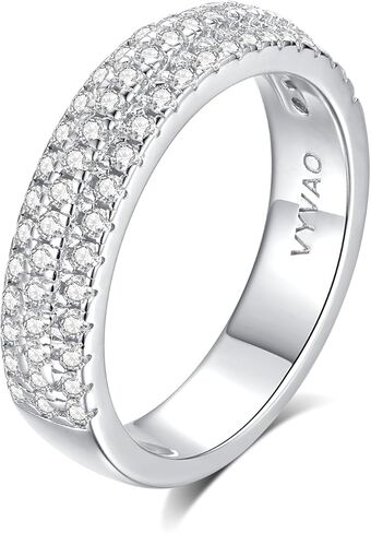 مويسانيتي خاتم الخلود للنساء جولة قطع D اللون VVS1 مويسانيتي خاتم الزفاف، S925 الفضة الاسترليني 18K الذهب الأبيض مطلي وعد خواتم الخطبة للنساء in Kuwait