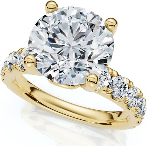 Pompeii Certified 4Ct TW Diamond Pave Engagement Ring in 14k Gold Lab Grown (G/H,VS1-VS2) in Saudi Arabia