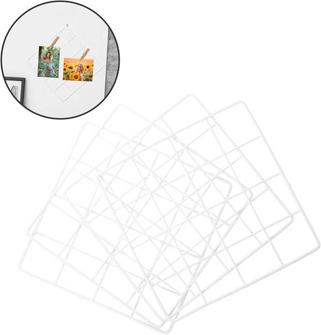 Cabilock 4pcs Wall Panel for Photo Display Scandinavian Style Iron Picture Frames Multifunctional Wire Grid Decor for Bedroom Dorm Room and Living Room in Saudi Arabia