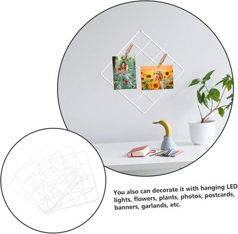 Cabilock 4pcs Wall Panel for Photo Display Scandinavian Style Iron Picture Frames Multifunctional Wire Grid Decor for Bedroom Dorm Room and Living Room in Saudi Arabia
