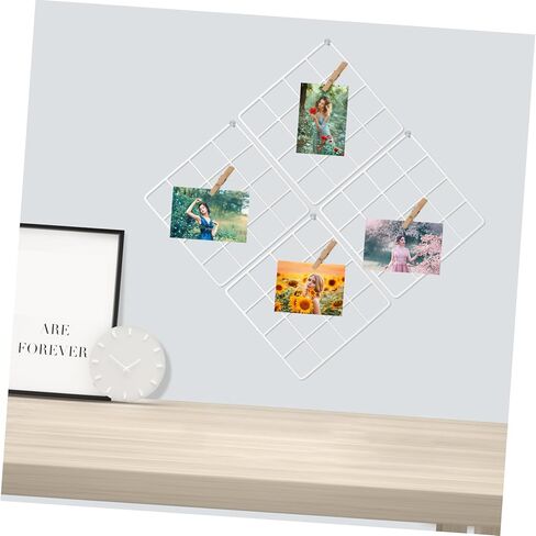 Cabilock 4pcs Wall Panel for Photo Display Scandinavian Style Iron Picture Frames Multifunctional Wire Grid Decor for Bedroom Dorm Room and Living Room in Saudi Arabia