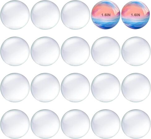 Spiso Clean Glass Cabochons 2Inch - Round Flat Back Domes For Jewelry making DIY Crafts (50MM, 8-Pack) in Kuwait