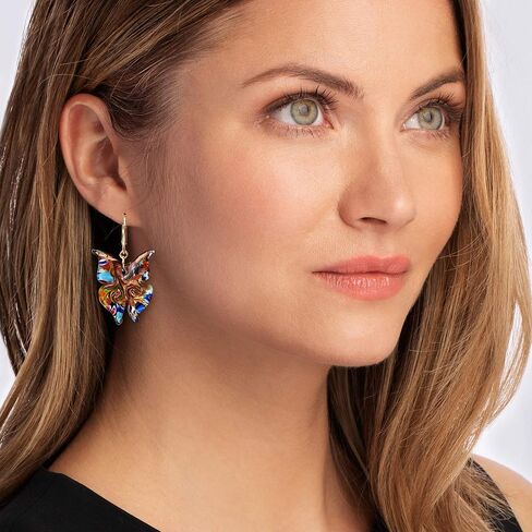 Ross-Simons Italian Multicolored Murano Glass Butterfly Drop Earrings With 18kt Gold Over Sterling in Saudi Arabia
